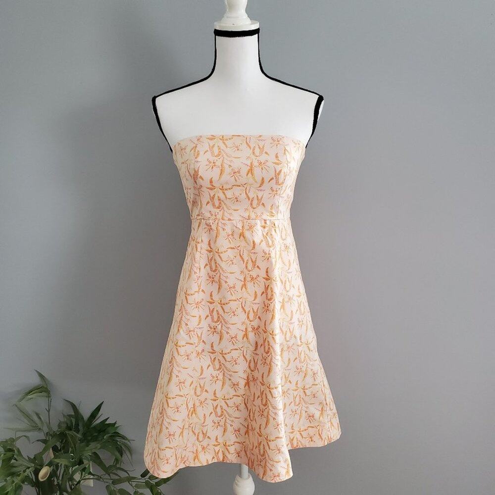 GAP Stretch Strapless Floral A Line Dress Size 4